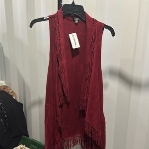 New from buckle fringe vest